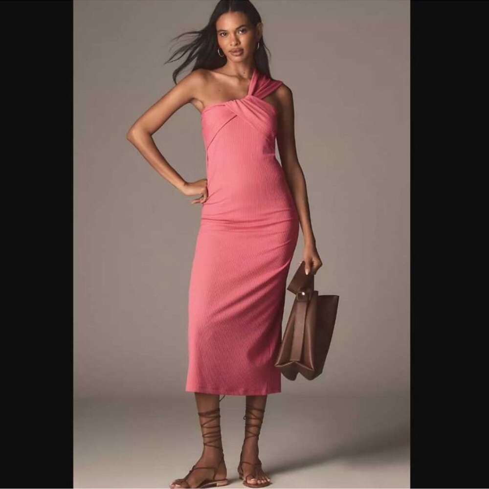 Anthropologie PORRIDGE ANTONIA TWIST-FRONT RIBBED MAXI DRESS Size M NWT